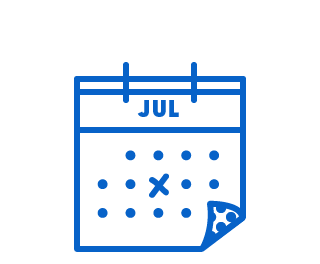 blue wireframe calendar depicting amortization calculator
